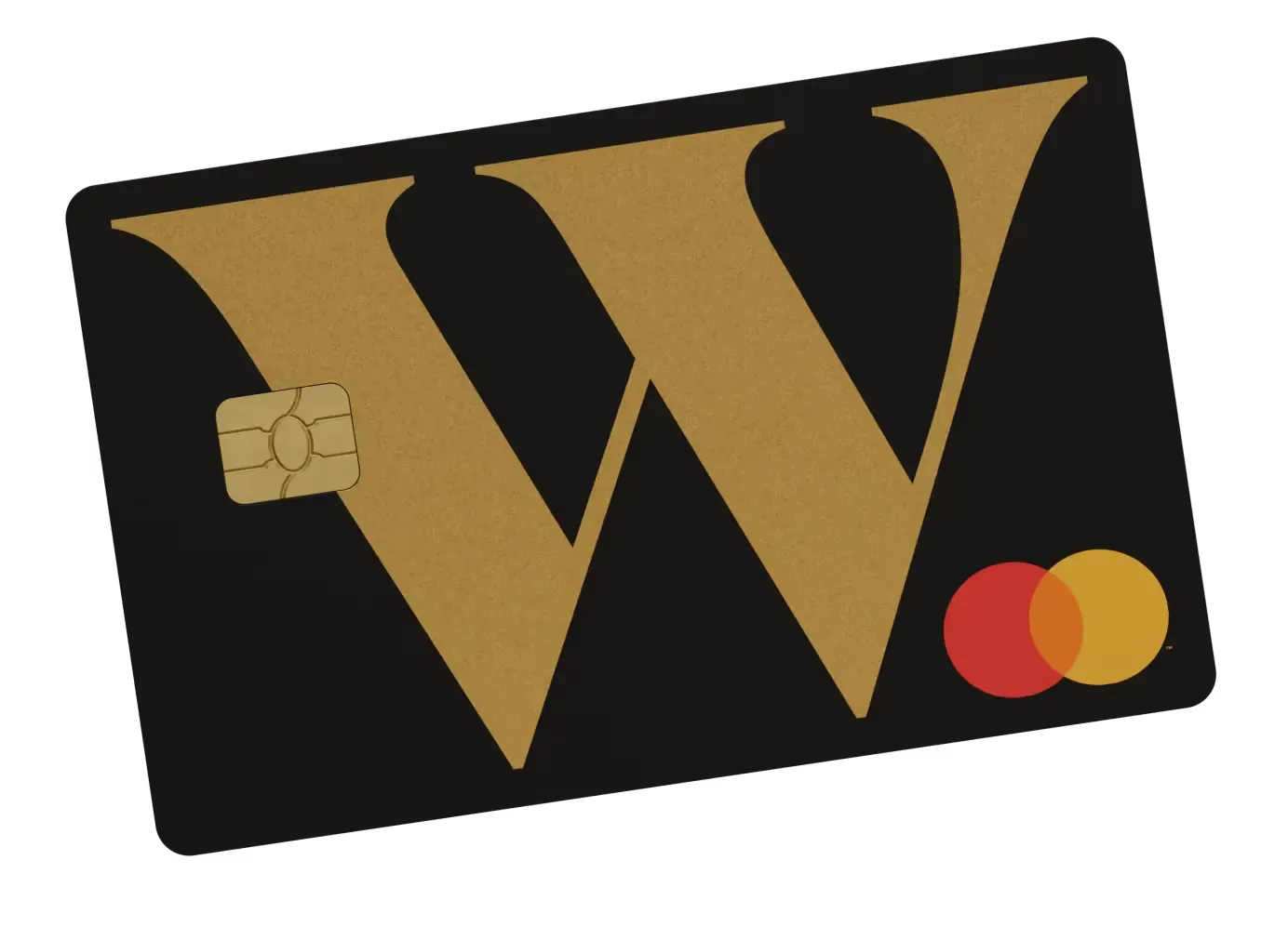 Wealthsimple Mastercard credit card with black and gold design