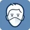AirVisual app icon showing a sad face with blue background