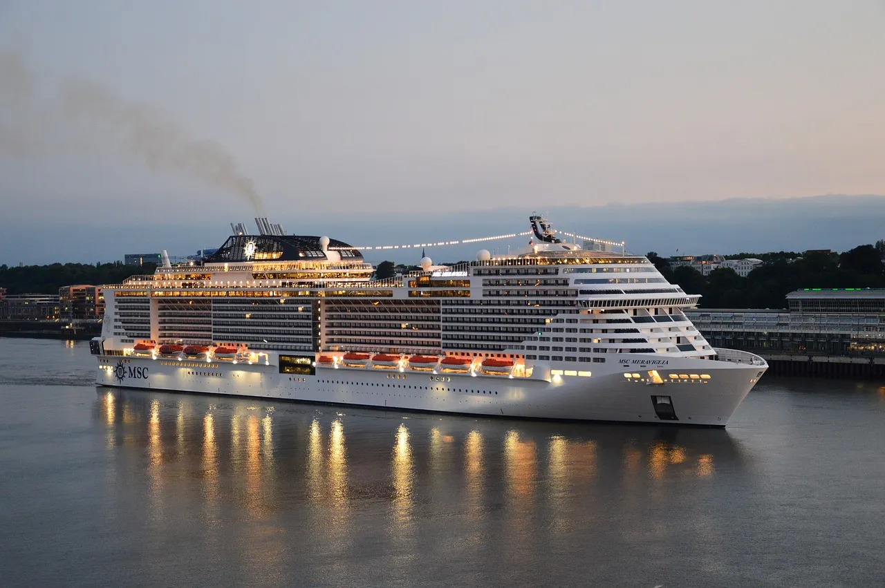 Cruise ship at sea