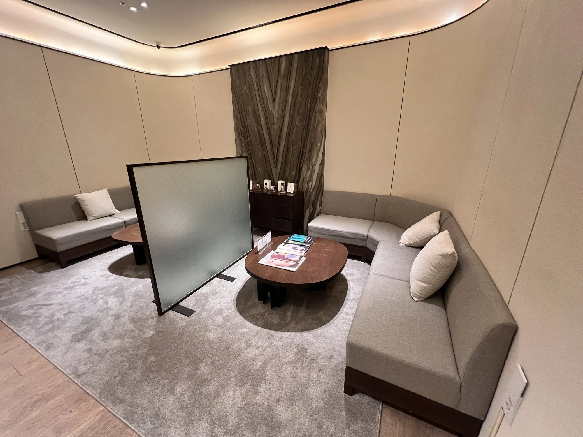 Sofa corner inside the VIP lounge